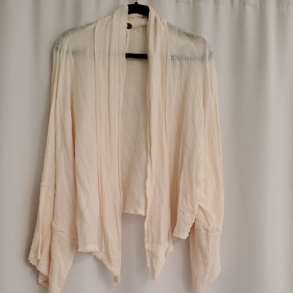 NWOT Free People Gauze Open Cardigan Cream M/L